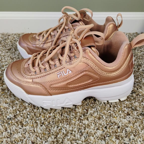 Fila‎ Disruptor 2  Premium Rose Gold Sneakers Shoes Women's Size 7 - Picture 4 of 9